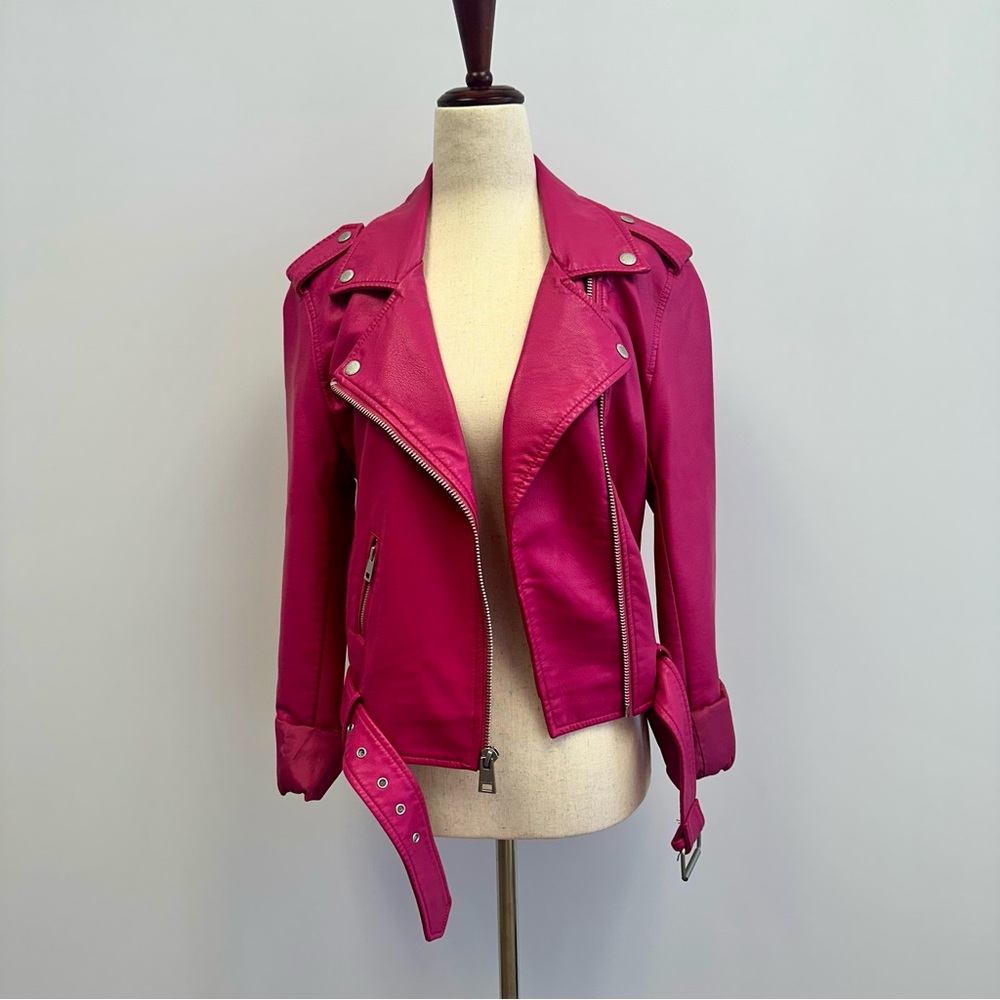 Levi's Pink Faux Leather Moto Jacket